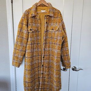 Good American Emory Sherpa Plaid Jacket